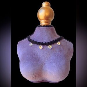 - Sterling Silver Lace Necklace Black Lace swarovski Choker